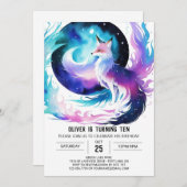 Boho Red Fox Adventure Birthday Einladung (Vorne/Hinten)