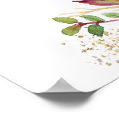 Boho red marsala floral Brautparty Begrüßungszeich Poster (Ecke)