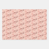 Boho Red Pink Green Watercolor Wildflocken Geschenkpapier Set (Vorderseite 2)