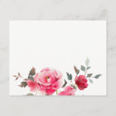 Boho Red Pink Rose Blume Hochzeitdetails Begleitkarte (Rückseite)