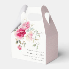Boho Red Pink Rose Blume Wasserfarbenhochzeit Geschenkschachtel
