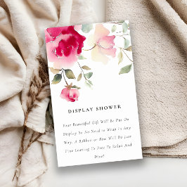 Boho Red Pink Rose Flora Kinderdusche Begleitkarte