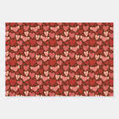 Boho Red Pink Valentine Herzmuster Set 2 Geschenkpapier Set (Vorderseite)