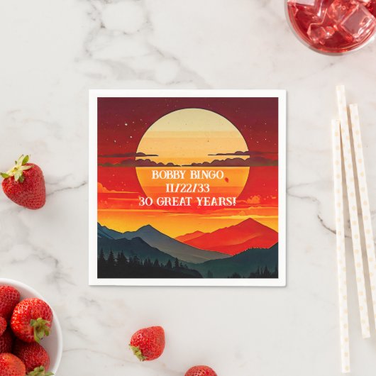 BOHO RED SUNSET Design Serviette (Beispiel)