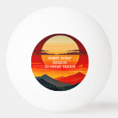BOHO RED SUNSET Design Tischtennisball (Rückseite)
