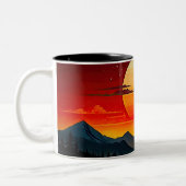 BOHO RED SUNSET Design Zweifarbige Tasse (Links)