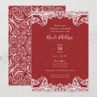 Boho Red & White Lace Bold Pattern Brautparty