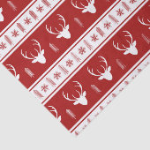 Boho Red White Reindeer Snowflake Weihnachten Seidenpapier (Ausschnitt)