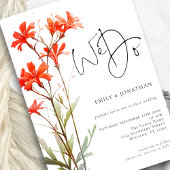 Boho Red Wildblumen Wir machen 3 Foto QR Hochzeit Einladung