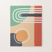 Boho-Regenbogen-Abstrakt-Linienkunst Retro-Farben Puzzle (Vertikal)