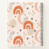 Boho Regenbogen abstrakte Linien Mond Stars Blume Notizblock (Rückseite)