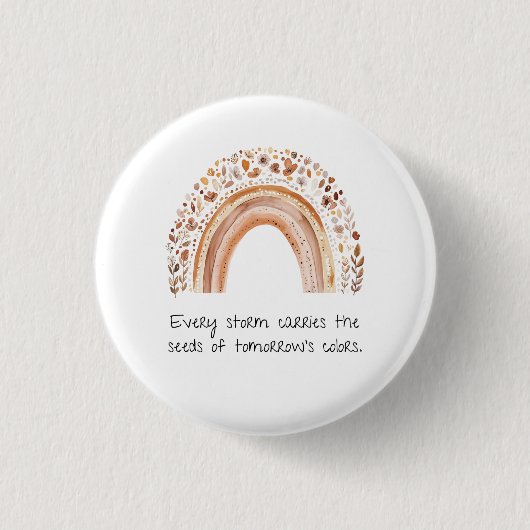 Boho-Regenbogen-Anstecknadel Button (Vorderseite)