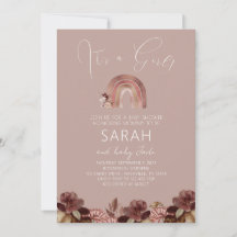 Boho-Regenbogen-Aquarell-Baby-Shower-Einladung