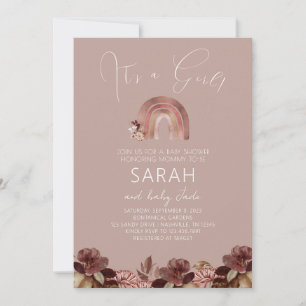Boho-Regenbogen-Aquarell-Baby-Shower-Einladung Einladung