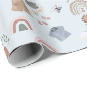 Boho Regenbogen Aquarell Babyduschpapier Geschenkpapier (Rolleneckpunkt)