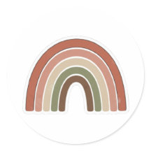 Boho-Regenbogen-Aufkleber – Minimalistisches Vinta
