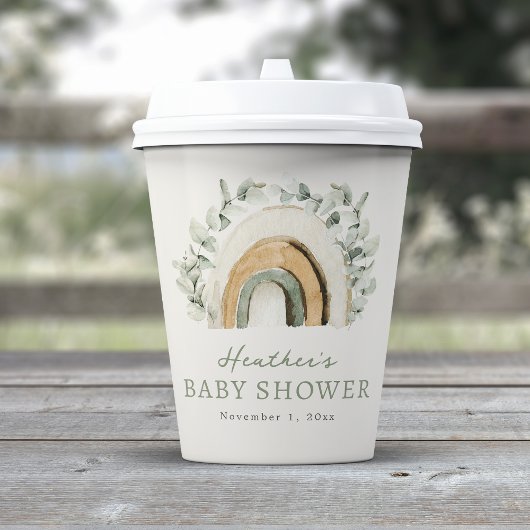 Boho Regenbogen Baby Pappbecher