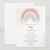 Boho-Regenbogen-Baby-Party Einladung (Vorne/Hinten)