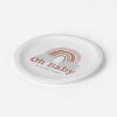 Boho-Regenbogen-Baby-Party Pappteller (Schrägansicht)