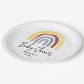 Boho-Regenbogen-Baby-Party Pappteller (Schrägansicht)