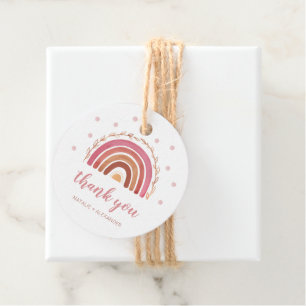 Boho-Regenbogen-Baby-Shower-Dankeschön-Anhänger Geschenkanhänger