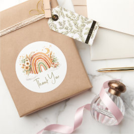 Boho-Regenbogen-Baby-Shower-Dankeschön Runder Aufkleber