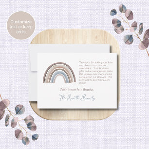 Boho-Regenbogen-Baby-Shower-Dankeskarten Mitteilungskarte