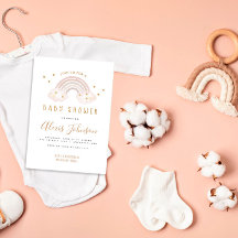 Boho-Regenbogen-Baby-Shower-Einladung