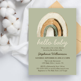 Boho-Regenbogen-Baby-Shower-Einladung zum günstige