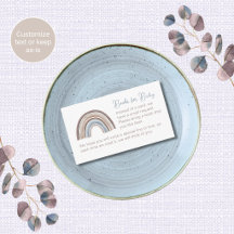 Boho-Regenbogen-Baby-Shower-Einschlusskarten Büche