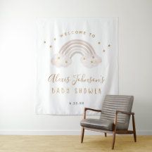 Boho-Regenbogen-Baby-Shower-Kulisse