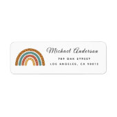 Boho-Regenbogen-Baby-Shower-Rücksende-Adressetiket (Vorne)
