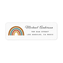 Boho-Regenbogen-Baby-Shower-Rücksende-Adressetiket