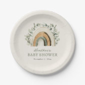 Boho-Regenbogen-Babyparty Pappteller (Vorderseite)