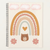 Boho Regenbogen & Bär Kinderzimmer Kunst | Neutral Planer (Vorderseite)