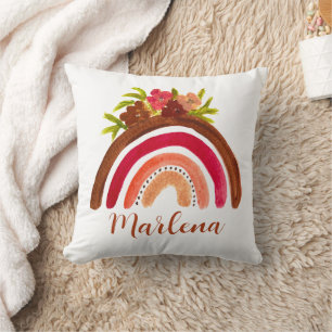Boho-Regenbogen-Blumen-Boheme-Naturfarben Kissen