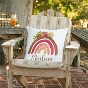 Boho-Regenbogen-Blumen-Bohemian-Naturfarbe Kissen