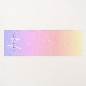 Boho-Regenbogen-Blumen-Monogramm-Name Yogamatte (Vorderseite (Horizontal))