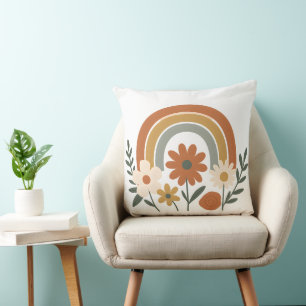 Boho-Regenbogen-Blumen-Wurfkissen Kissen