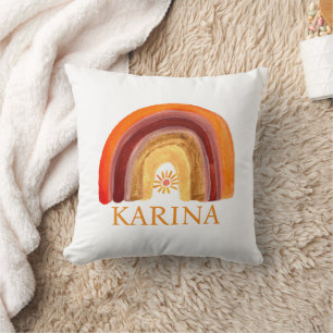 Boho Regenbogen Boheme Sonne Orange Baby Kinderzim Kissen