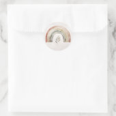 Boho-Regenbogen Botanische Wasserfarbe Runder Aufkleber (Tasche)