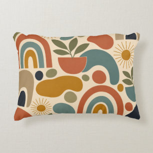 Boho-Regenbogen & Botanisches Nahtloses Muster Dekokissen