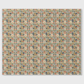 Boho-Regenbogen & Botanisches Nahtloses Muster Geschenkpapier (Flach)