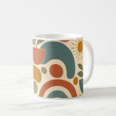 Boho-Regenbogen & Botanisches Nahtloses Muster Kaffeetasse (VorderseiteRechts)