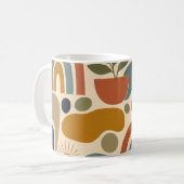 Boho-Regenbogen & Botanisches Nahtloses Muster Kaffeetasse (Vorderseite Links)
