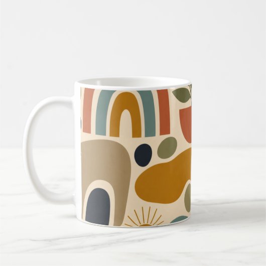 Boho-Regenbogen & Botanisches Nahtloses Muster Kaffeetasse (Links)