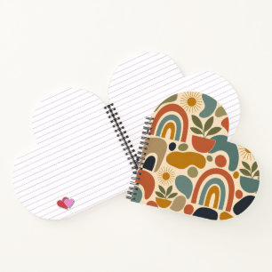 Boho-Regenbogen & Botanisches Nahtloses Muster Notizblock