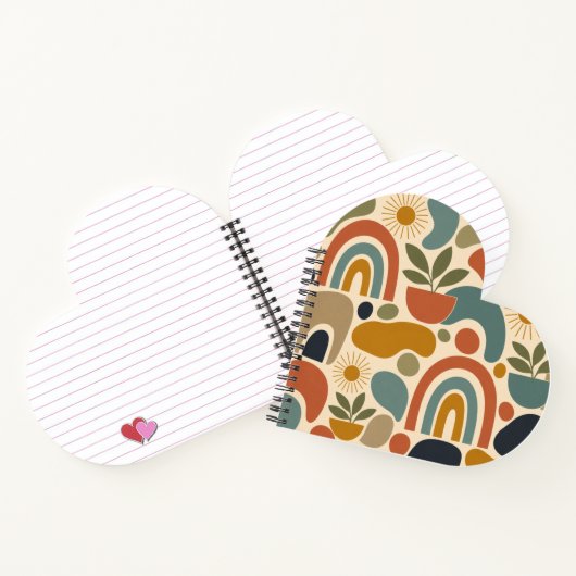 Boho-Regenbogen & Botanisches Nahtloses Muster Notizblock (Innenseite)