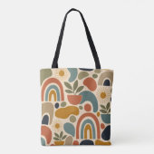 Boho-Regenbogen & Botanisches Nahtloses Muster Tasche (Rückseite)