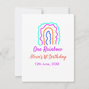Boho Regenbogen ein Geburtstag Kinder hell retro k Mitteilungskarte